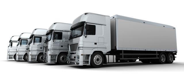 3d render of fleet of delivery vehicles