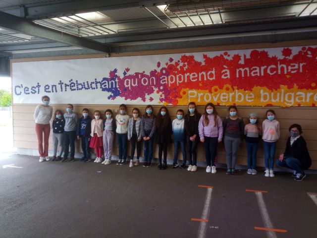 La fresque d'origamis en collaboration avec CMC1